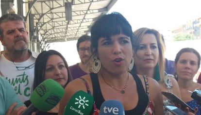 La coordinadora general de Podemos Andalucía, Teresa Rodríguez, en Granada.
 
