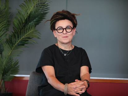 Olga Tokarczuk, en el CCCB de Barcelona, este martes 26 de septiembre.