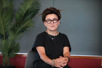 Olga Tokarczuk, en el CCCB de Barcelona, este martes 26 de septiembre.