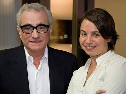 El cineasta Martin Scorsese con su discípula en la Iniciativa Rolex de 2008, Celina Murga.