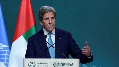 U.S. Special Presidential Envoy for Climate John Kerry participates in an event on women's role in building a climate-resilient world, at COP28 World Climate Summit, in Dubai, United Arab Emirates, December 4, 2023.