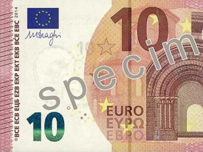 Frontal del nuevo billete de 10 euros