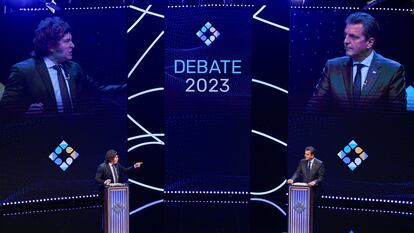 Milei y Massa, durante el debate.