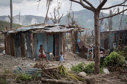 Casas destrozadas por el huracán Matthew en Seche, Haití.
