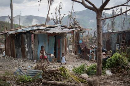 Casas destrozadas por el huracán Matthew en Seche, Haití.