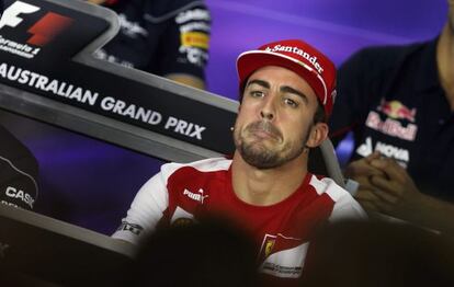 Fernando Alonso, durante la rueda de prensa
