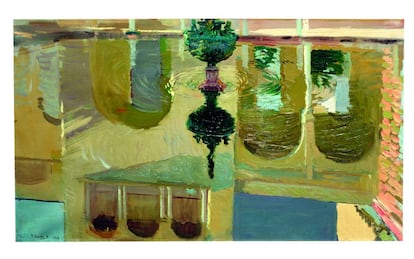 Reflejos en una fuente, 1908  Óleo sobre lienzo, 58,5 x 99 cm  Madrid, Museo Sorolla [inv. 810]  BPS 2500