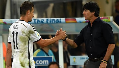 Klose e Loew, no final do Brasil 2014 ante Argentina.