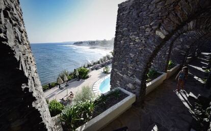 Panorámica desde los apartamentos Bungavilla, en San Agustín (Gran Canaria).