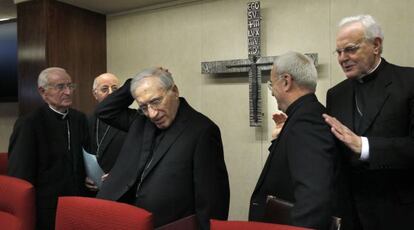 El presidente de la Conferencia Episcopal Española (CEE), Antonio María Rouco Varela, en la inauguración de la asamblea plenaria de los obispos, en Madrid.