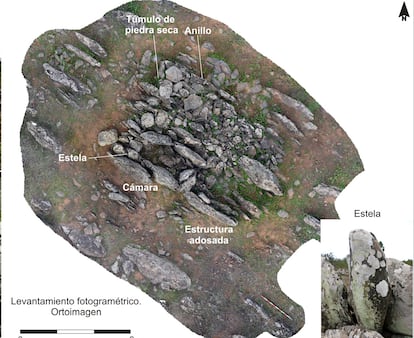 Aerial view of one of the mounds located. 