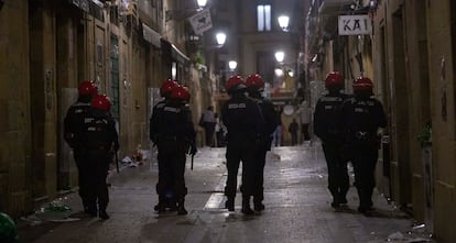 Desalojo policial de la parte vieja de San Sebastián. 