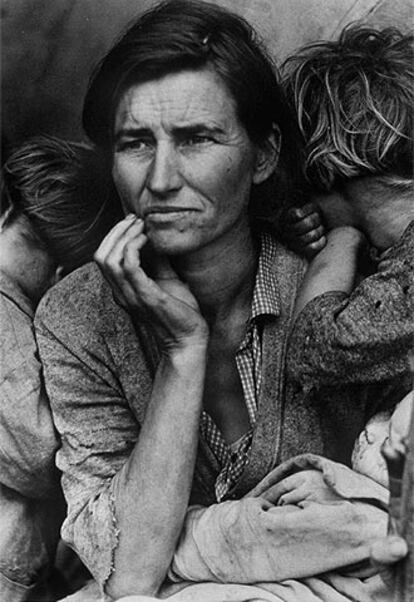 <i>Madre itinerante, Nipomo, California, 1936, </i>de Dorotea Lange.