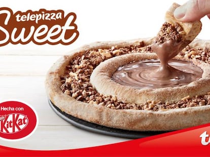 La nueva Telepizza Sweet con trozos de KitKat.