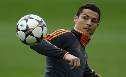 Cristiano, en un entrenamiento