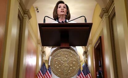 Nancy Pelosi nesta quinta-feira, no Capitólio.