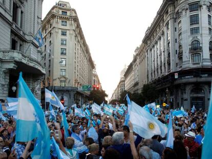 Manifesta&ccedil;&atilde;o em apoio ao Governo Macri no s&aacute;bado, em Buenos Aires.