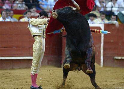 Vicente Barrera, en el primero de la tarde.