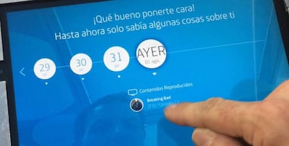 Imagen del tablet equipado con la aplicación de Aura.