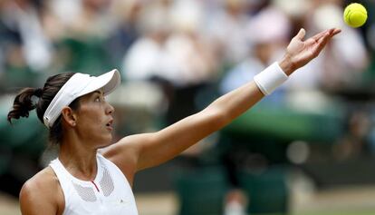 Muguruza, durante el partido de semifinales contra Rybarikova.