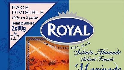 Sobres de salmón ahumado marinado con eneldo de la marca Royal.