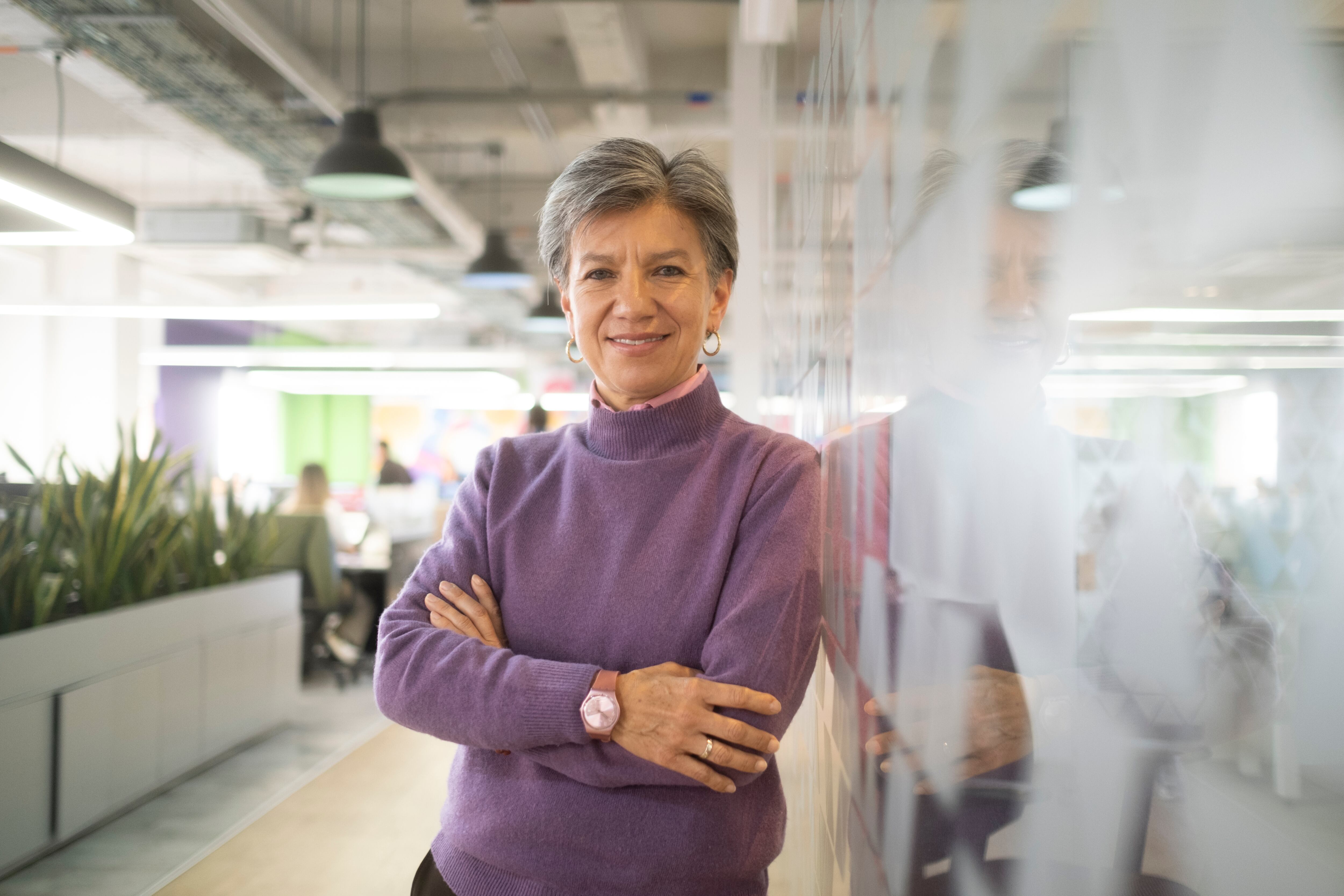 Claudia López, en Bogotá, el 17 de marzo.