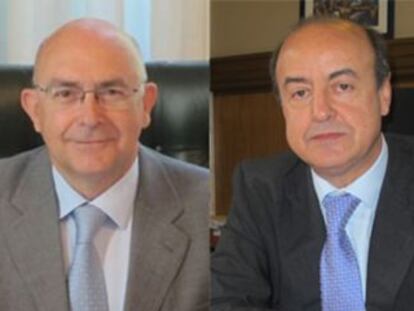 De izquierda a derecha, Miguel Ángel Gimeno, Jesús María Barrientos y Fernando Lacaba, candidatos a presidir el TSJC.