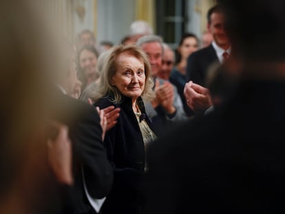 Annie Ernaux, el día 7 tras pronunciar su discurso de aceptación del Nobel de Literatura.