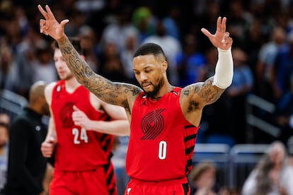 Damian Lillard, en una imagen de 2023, cuando todavía jugaba con los Portland Trail Blazers.