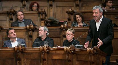 Intervenci&oacute;n de Jaume Collboni, del PSC, en el Ayuntamiento de Barcelona. 