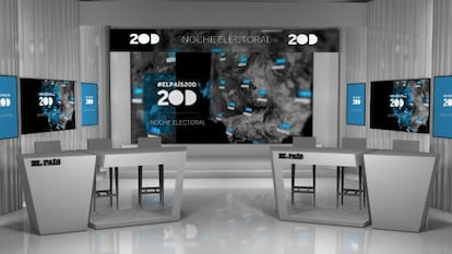 El plató desde el que se conducirá el especial de EL PAÍS sobre el 20-D.