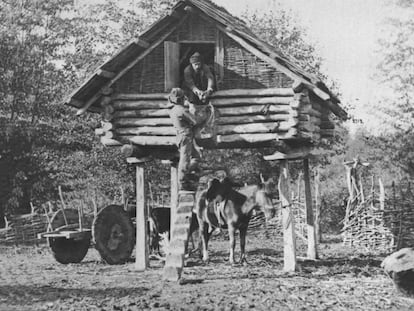 Un granero en Georgia en torno a 1900.