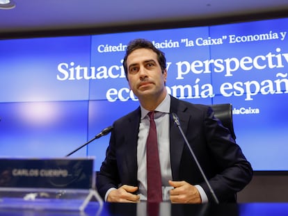 El ministro de Economía, Carlos Cuerpo, en un acto reciente en Madrid.