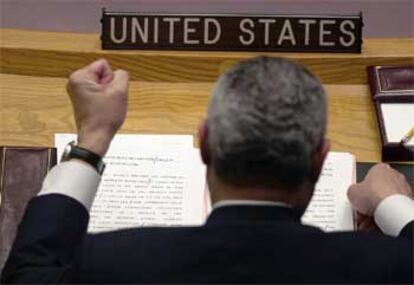 El secretario de Estado de Estados Unidos, Colin Powell, ayer durante su intervención ante el Consejo de Seguridad de la ONU.