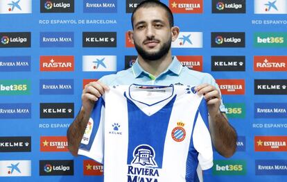 Matías Vargas, en su presentación con el Espanyol.