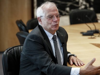 Josep Borrell, en un moment de l'entrevista.