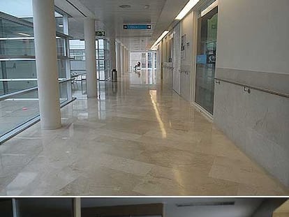 El Marañón es un hospital de contrastes. Arriba, la maternidad de O'Donnell; abajo, el velatorio.