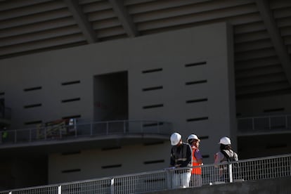 Estado de las obras del estadio Wanda Metropolitano, el 11 de septiembre de 2017.