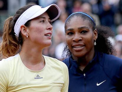 Muguruza y Serena, tras la final.