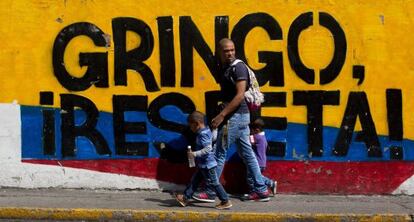 Una pinta en una calle de Caracas.