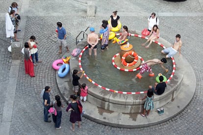 Fuente pública en Guimarâes (Portugal).