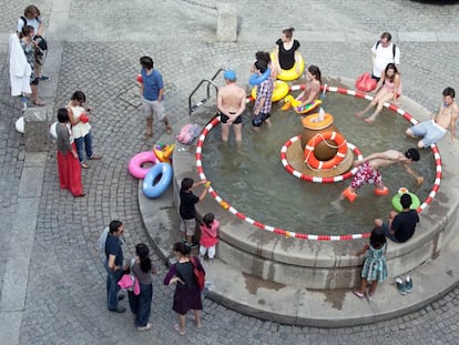 Fuente pública en Guimarâes (Portugal).