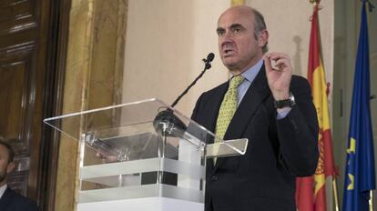 Luis de Guindos, en un acto esta semana.