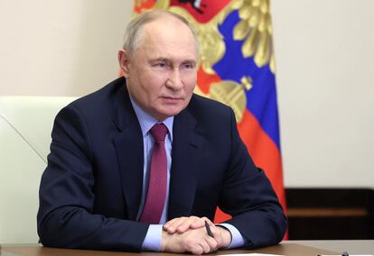 El presidente ruso, Vladímir Putin, en una reunión en las afueras de Moscú.