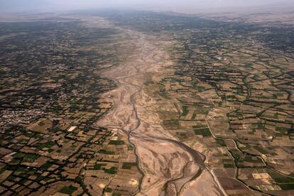 An aerial view of the outskirts of Herat, Afghanistan, Monday, June 5, 2023. Two 6.3 magnitude earthquakes killed dozens of people in western Afghanistan's Herat province on Saturday, Oct. 7, 2023.