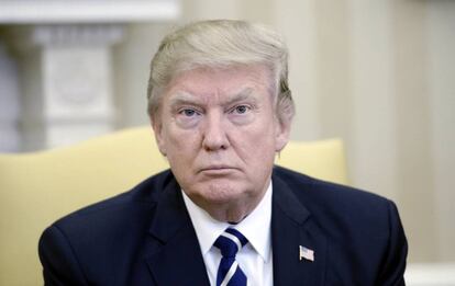 El presidente Trump en un momento de una reuni&oacute;n celebrada el pasado 3 de abril en la Casa Blanca.