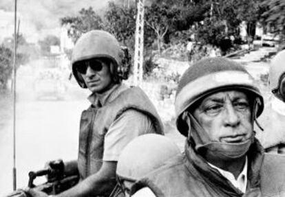 Ariel Sharon, en Líbano durante la invasión de 1982.