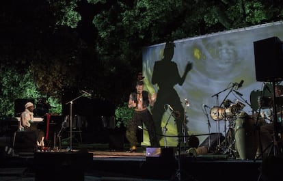 Espectáculo 'Marassa' del pianista Omar Sosa, en el Museo Batha, durante su actuación en el Festival de Fez de las Músicas Sagradas del Mundo.