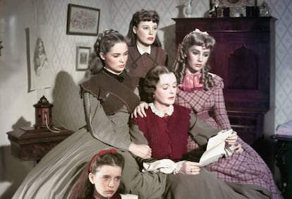 Las protagonistas de 'Mujercitas', de George Cukor, en el set de rodaje.