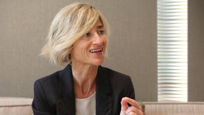 Pilar Zabala durante la entrevista en un hotel de San Sebastián.